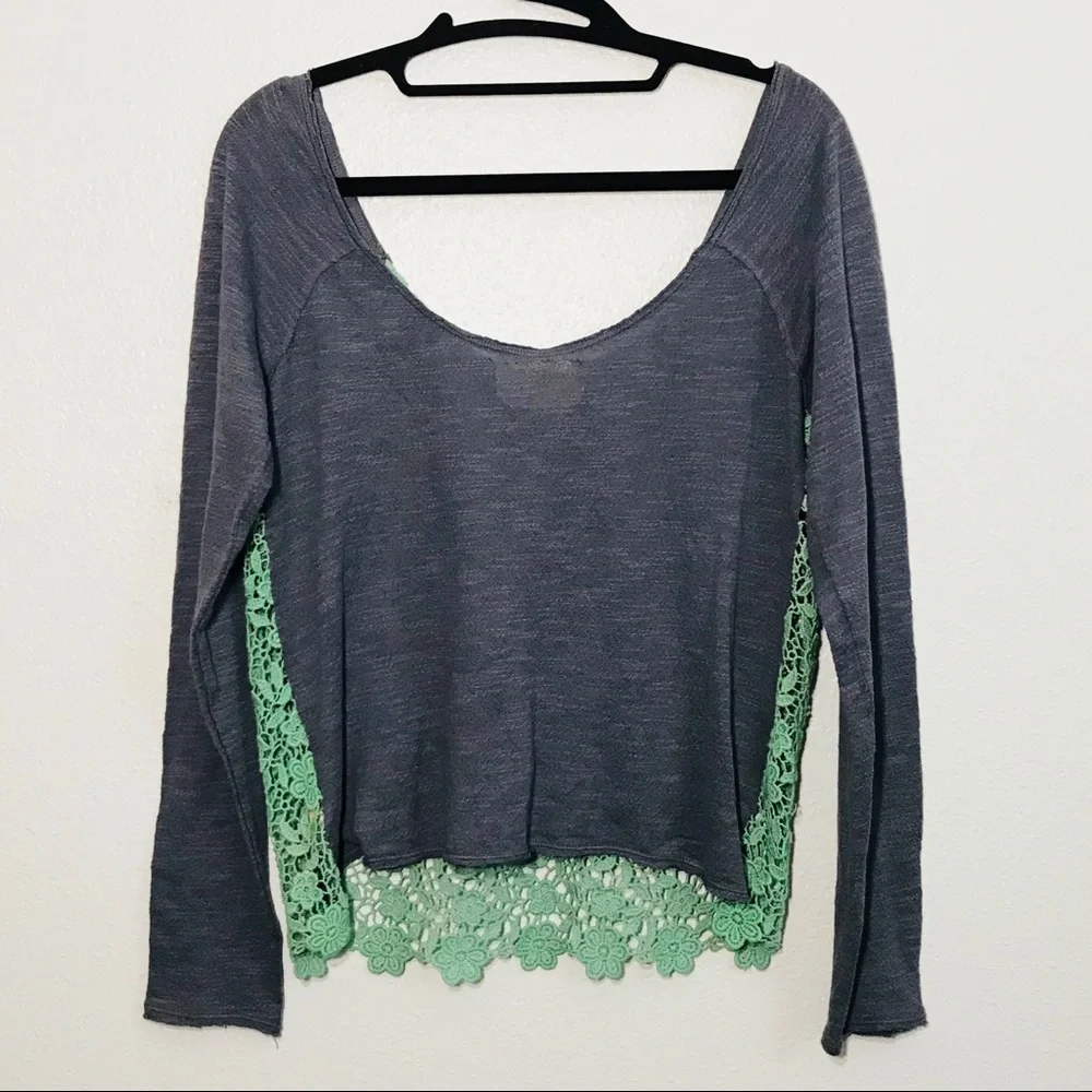 | Free People | Floral Crochet Lace Front Top Boho